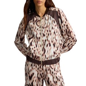 Bomber in raso stampa animalier