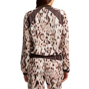 Bomber in raso stampa animalier