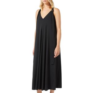 Long black dress V-neck Fantino