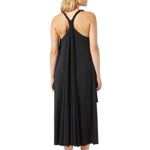 Long black dress V-neck Fantino