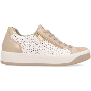 Two-tone sneakers with laces and zip