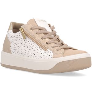 Two-tone sneakers with laces and zip