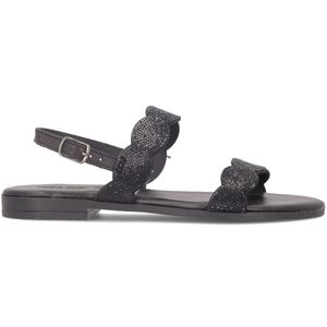 Black flat sandal with double strap