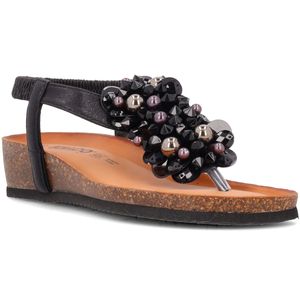 Black flip flops with wedge