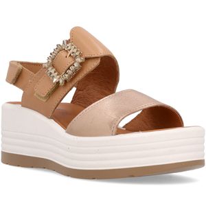Wedge sandal with jewel