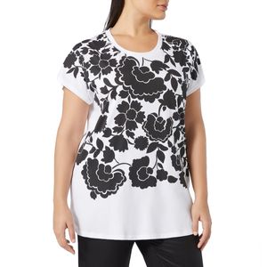 T-shirt Maga con fantasia floreale