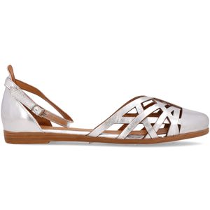 Perforated laminated leather sandal