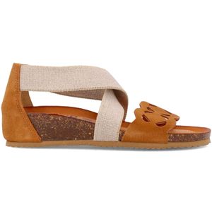 Open-toe sandal with elastic straps