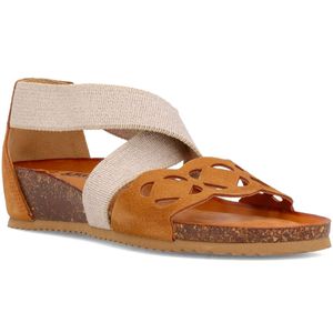 Open-toe sandal with elastic straps