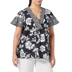 Black Mayaca Blouse with Floral Pattern