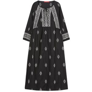 Abito lungo nero in cotone Fida