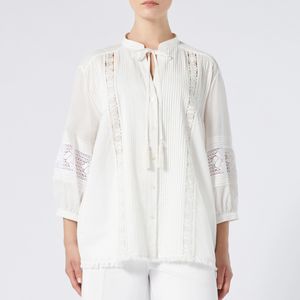 White shirt with lace inserts Sumatra