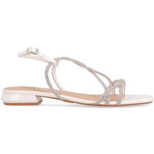 Sandal with rhinestone bands