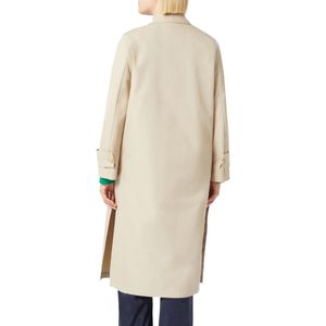 Beige Cats Long Raincoat