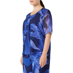 Pegola top in printed blue georgette