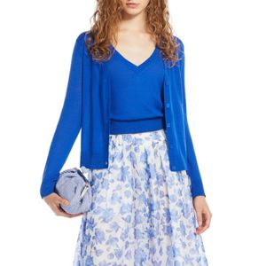 Twin-set in seta blue Marabu