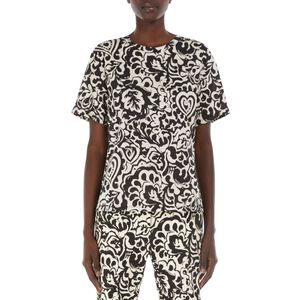 T-shirt in cotone con fantasia Cadine