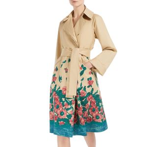 Peach Gabardine Trench Coat