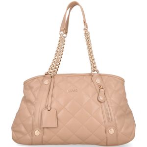 Quilted handbag with logo charm