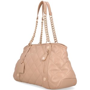 Quilted handbag with logo charm