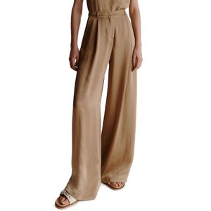 Pantalone in tessuto crinkle Silicio