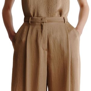 Pantalone in tessuto crinkle Silicio