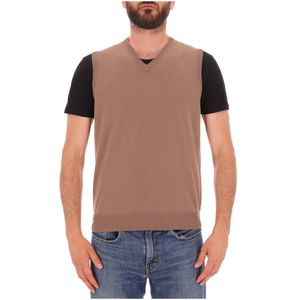 Gilet smanicato a V in cotone