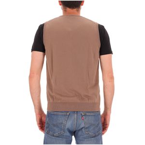 Gilet smanicato a V in cotone