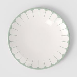 Green Fleur Dessert Plate