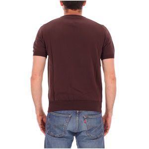 Short-sleeved cotton satin sweater
