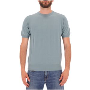 Short-sleeved cotton satin sweater