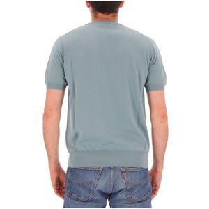 Short-sleeved cotton satin sweater