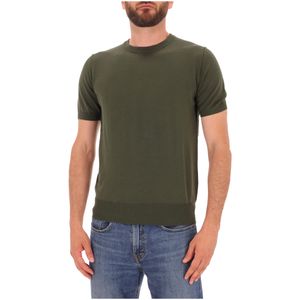 Short-sleeved cotton satin sweater