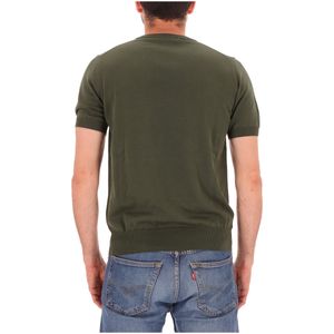 Short-sleeved cotton satin sweater