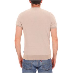 Maglia maniche corte beige misto cotone e lyocell