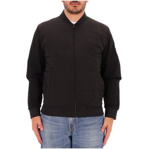 Bi-material jacket with fabric sleeves and back