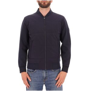 Bi-material jacket with fabric sleeves and back
