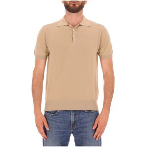 Polo beige a maniche corte in cotone