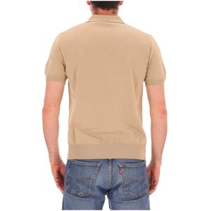 Polo beige a maniche corte in cotone