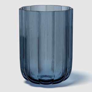 Blue Fleur vase 16x22.5 cm in glass