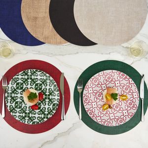 Fabric Round Placemat Red