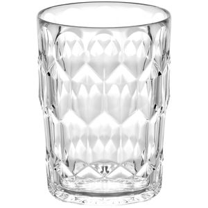 Vanity tall glass transparent with pattern
