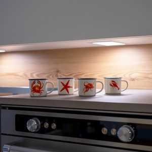 Set of 4 enamel tin coffee cups