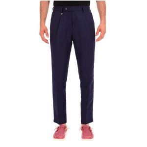 Pantaloni Luis blu in lino
