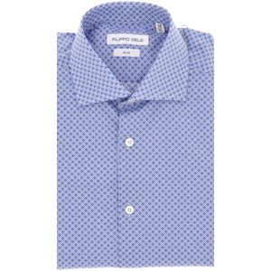 Slim fit printed cotton shirt