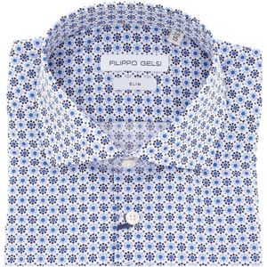 Slim fit printed cotton shirt