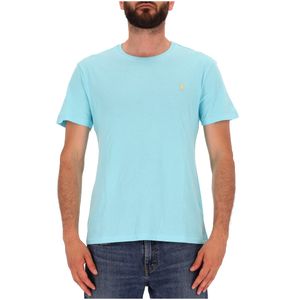 Light blue crew neck T-shirt with logo