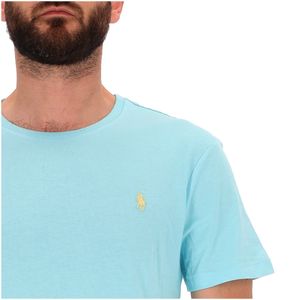 Light blue crew neck T-shirt with logo