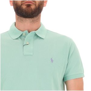 Polo verde Custom Slim Fit in cotone
