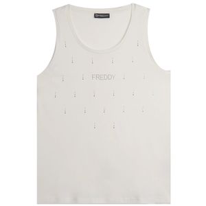 Jersey tank top with metallic logo
